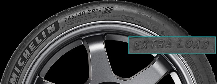 What does EXTRA LOAD, XL or RNF on the tire sidewall mean?