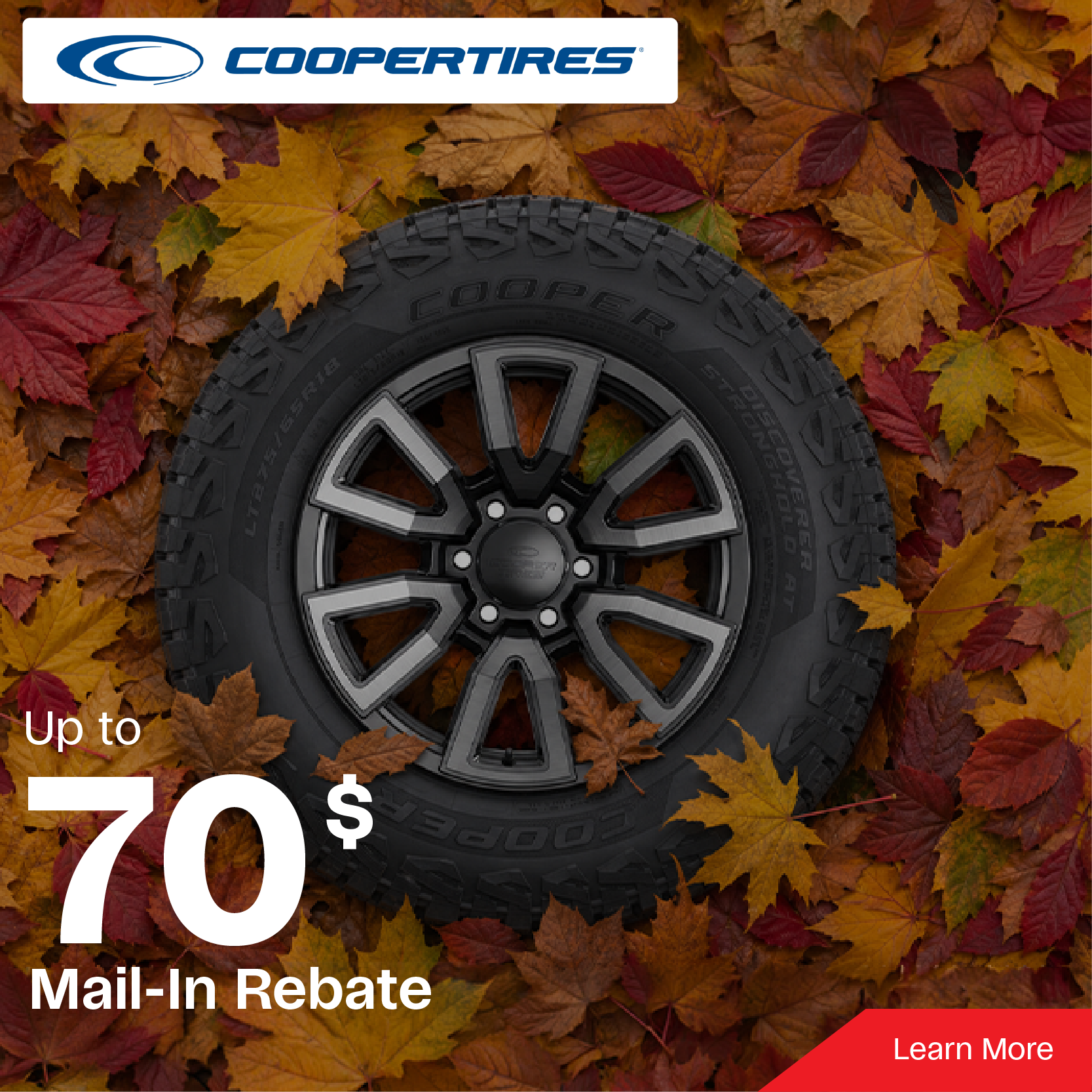Up To $70 Mail-In Rebate With the Purchase of 4 Cooper Tires